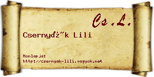 Csernyák Lili névjegykártya