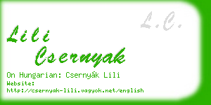 lili csernyak business card