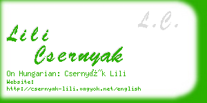 lili csernyak business card